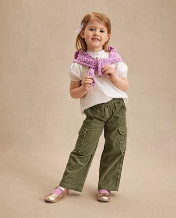 Girls Floral Pointelle Sweater 3-Piece Outfit Set - Magical Meadows